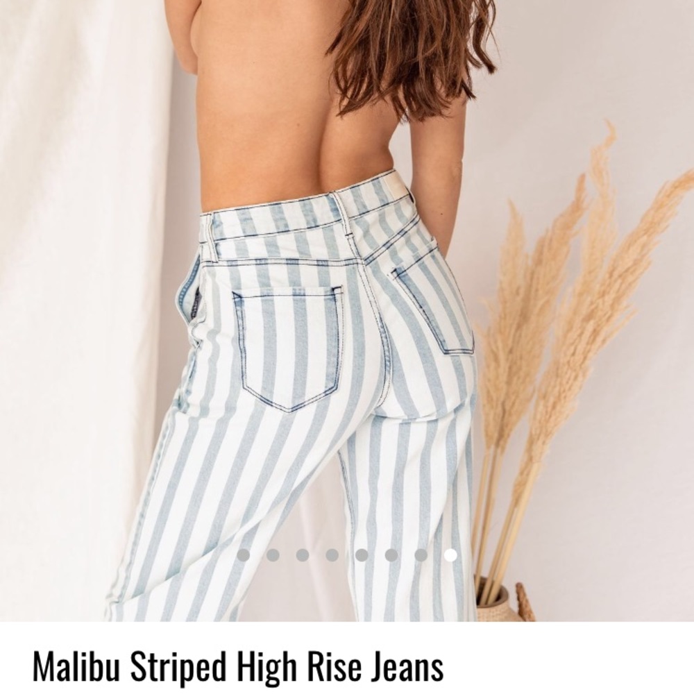 Malibu striped high-rise jeans - Picture 7 of 7